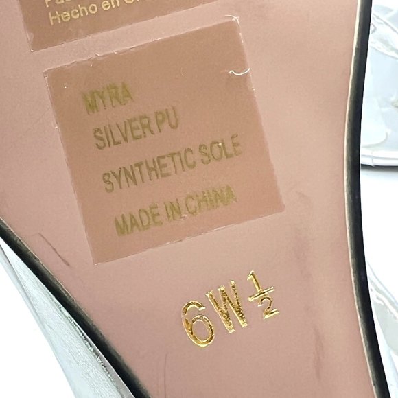 6.5W 6.5 WIDE Dyeables Silver Jeweled T-Strap Low Wedge‎ Dress Sandals Shoes - Picture 11 of 13